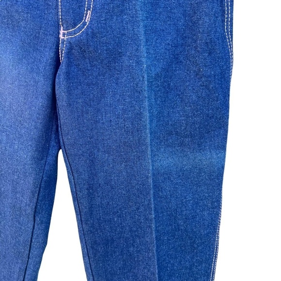 VTG 80s Rag City Blues High Waisted Bareback Jeans Straight Leg Pink Piping 7/8 - Picture 14 of 15